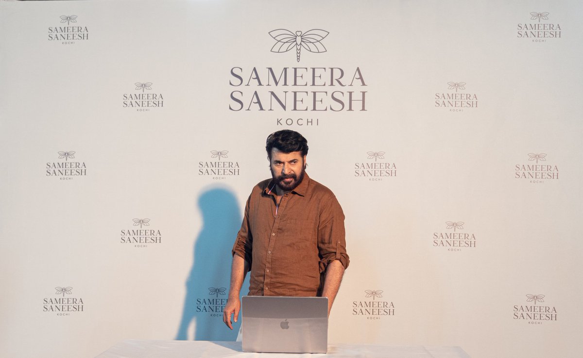 MKampanyOffl's tweet photo. Glimpses from Today's Inauguration of the website of renowned costume designer Sameera Saneesh by @mammukka in the Sets of #Bazooka
#Mammootty #SameeraSaneesh #MammoottyKampany https://t.co/8pTfvtspPX