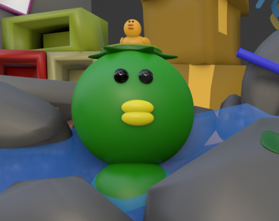 pun_3D's tweet photo. このツイートをみて課題に河童をいれてみた🙄
かっぱかわいい🤩

#Blender https://t.co/wpaf12wLS4