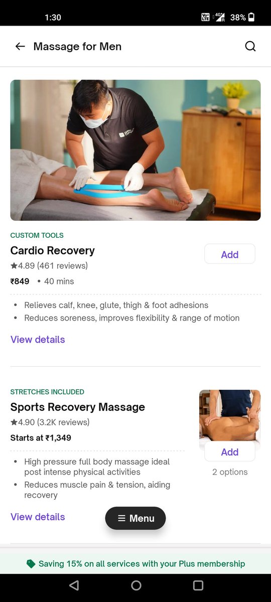19Shubhra's tweet photo. @urbancompany_UC why are there are no workout recovery massages (sports massages) in the women's category when the same is available in the men's section? https://t.co/Hue6TXeufh