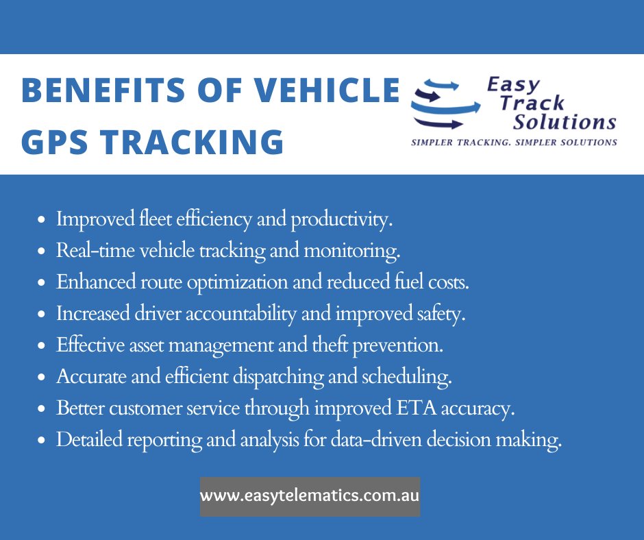Easy Track Solutions on Twitter "Benefits of Vehicle GPS Tracking