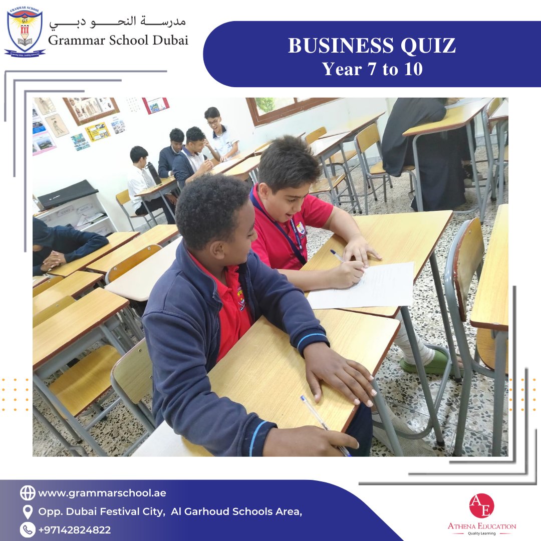 Business Quiz prelims conducted for participants from Year 7 to Year 10.
#students #quiz #prelims #participant #grammarschool #athenaeducationuae