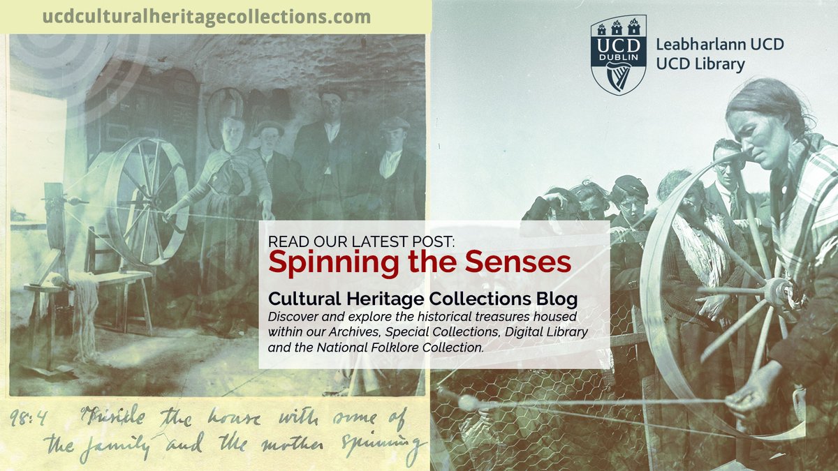 In this new #CulturalHeritage Collections blog post, @ClaireD24601 uses the rich holdings of @bealoideasucd to look at the history & tradition of spinning wool & flax in Ireland - a history brought to life through oral accounts, photos, & the senses.
Read ucdculturalheritagecollections.com/2023/06/01/spi…
