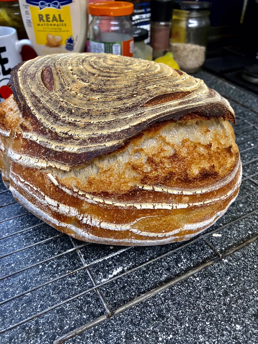 tantrictrevbbq's tweet image. I prepped this sourdough loaf yesterday and cooked early this morning. Getting better. #breadmaker #homebaking #sourdoughbread #sourdough