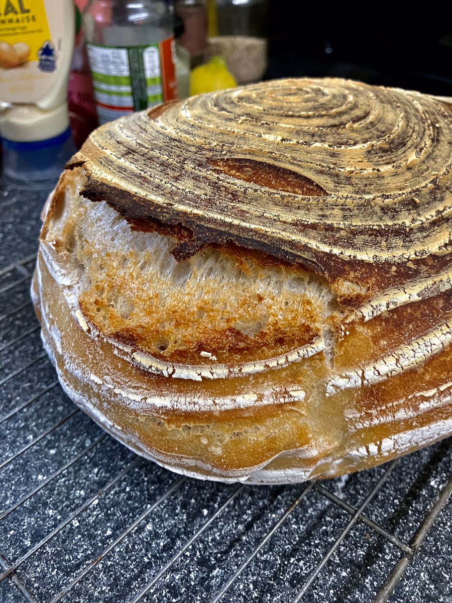 tantrictrevbbq's tweet image. I prepped this sourdough loaf yesterday and cooked early this morning. Getting better. #breadmaker #homebaking #sourdoughbread #sourdough