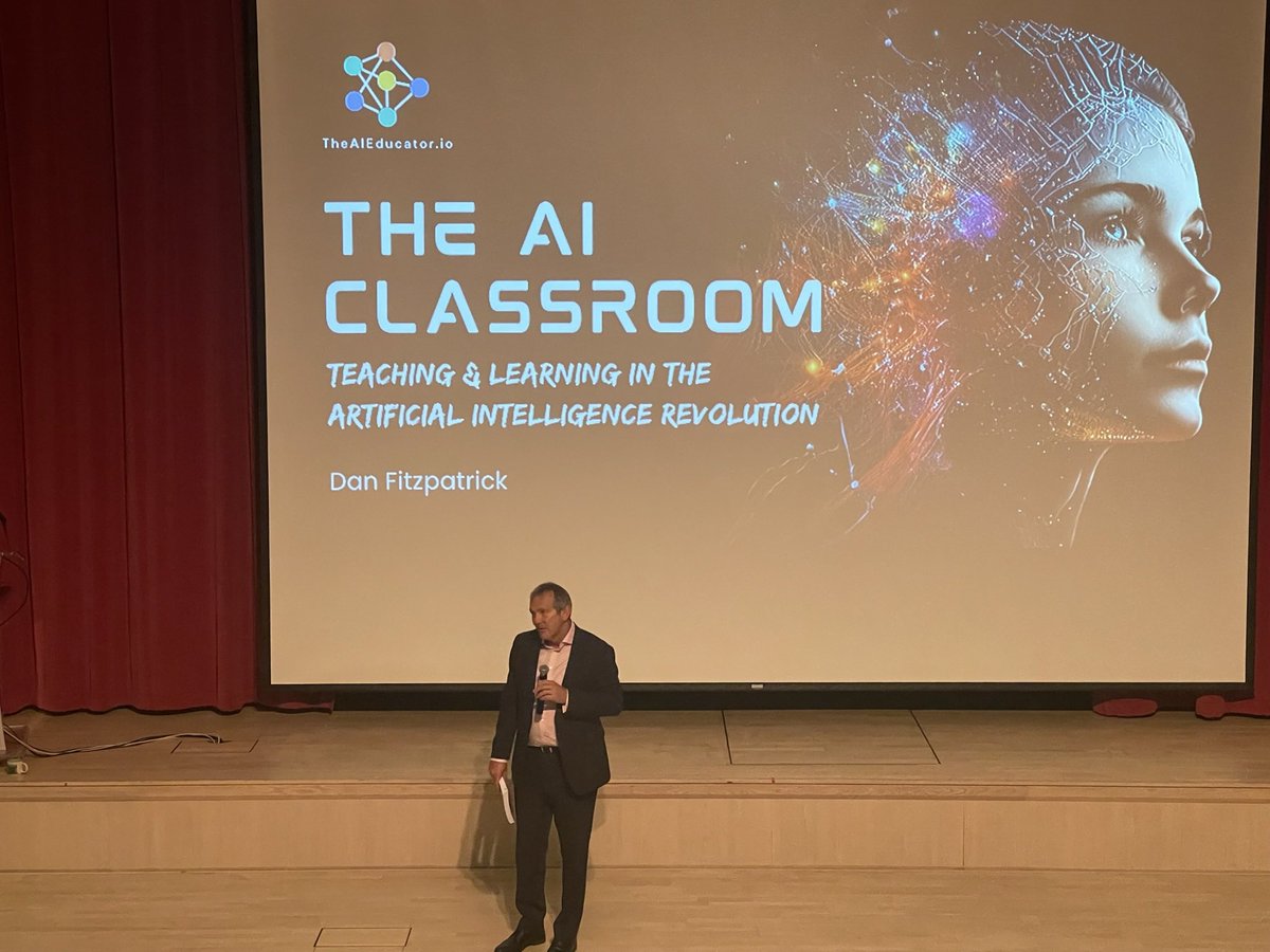 KellettCPL's tweet photo. Kellett staff are currently listening to @DanFitzTweets talking about ‘How AI can remove Digital Headaches.’ Just fantastic!
#professionallearning
#cpd
#cpl https://t.co/lPcLWOngPg