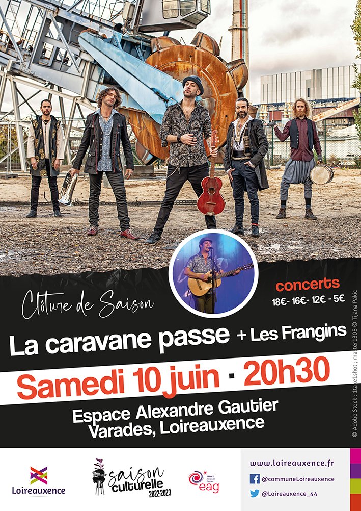 [Culture] Clôture de la saison culturelle 2022-2023 le samedi 10 juin avec @lacaravanepasse et Les Frangins. La billetterie en ligne c'est ici : my.weezevent.com/la-caravane-pa…