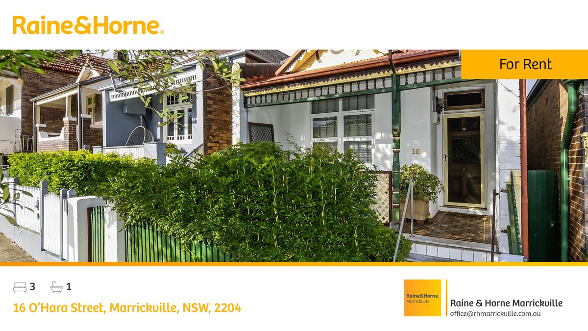 🛌 3 🛀 1
📍 16 O\u0027Hara Street, Marrickville, NSW, 2204

Our latest available rental on RateMyAgent

rma.reviews/2fCnoaJtpEP6

...
#ratemyagent #realestate #Raine_and_Horne_Marrickville
