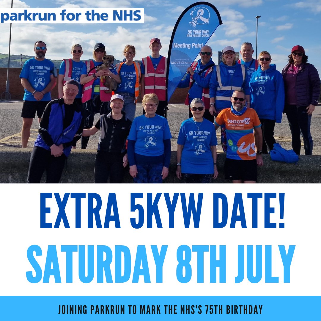 🎈 <a href="/parkrun/">parkrun 🌳</a> are teaming up with the NHS to celebrate the 75th Birthday of the NHS! 

💙 We are holding an extra 5KYW on 8th July to join the celebrations! 

🌈 Further 5KYW details available soon but for now, find out more about the celebrations here: lght.ly/8mof836