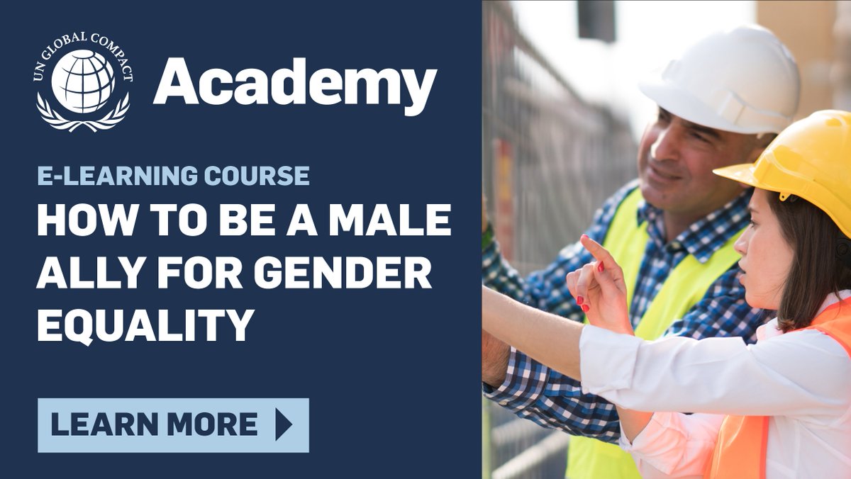 Developed by #GenderEquality experts with the male leader in mind, the new e-learning course by the UN 
@globalcompact Academy🎓 is designed to support your organization's efforts to advance women's rights and representation.

Learn more: info.unglobalcompact.org/maleally

#UnitingBusiness