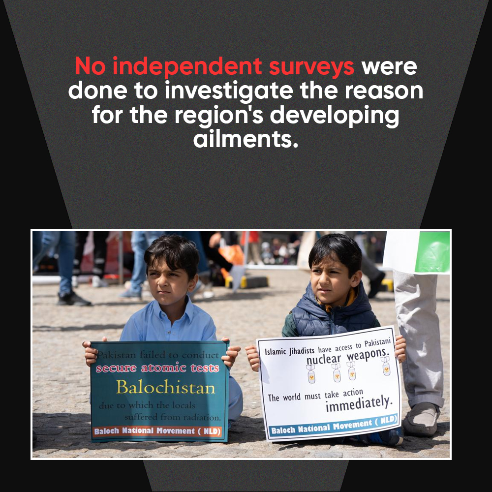 @Abaerbock @katarinabarley 
Activists demand independent surveys to determine the cause of region's growing diseases, as theNuclear test site remains closed to the media&international observers.Transparency is essential for dealing with health issues. #NukeAftermathInBalochistan