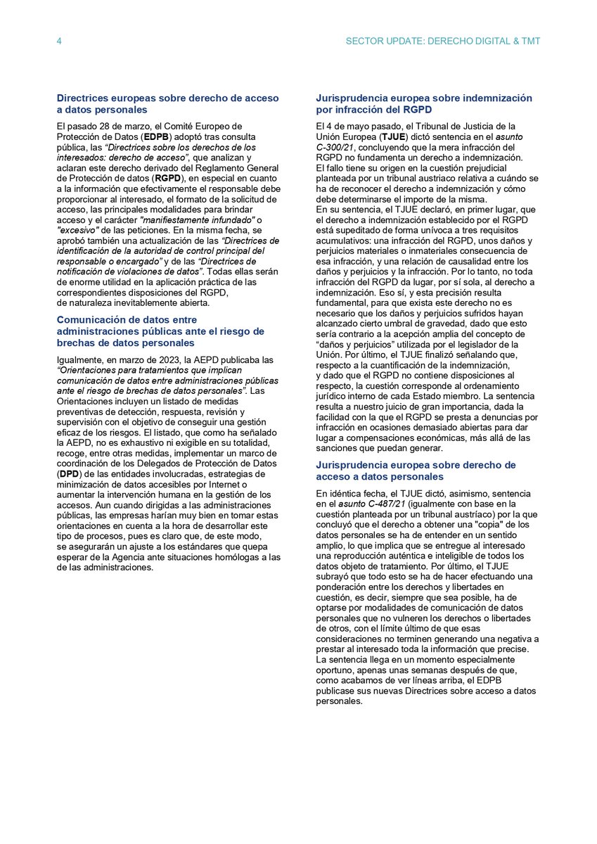 Nueva edición del update de derecho digital y TMT de #HSFSpain. Podrás encontrar una recopilación de las principales novedades en el sector. Cada noticia incluye  una valoración regulatoria. 
👉lnkd.in/drDnQR3H #DigitalLaw 

#Meta #Facebook #DatosPersonales #Teletrabajo