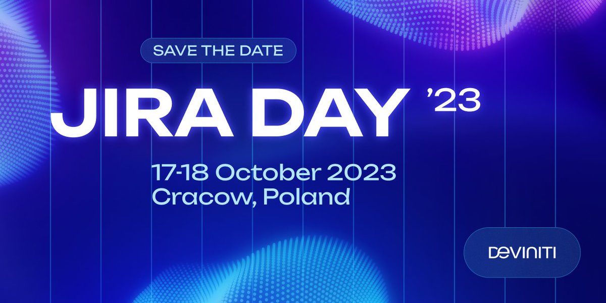 deviniti_voice's tweet image. Jira Day 2023 is coming! 🚀

SAVE THE DATE: 17-18.10.2023

As in past years, dozens of speakers from around the world will talk about hot topics in the field of the @Atlassian ecosystem. 

📌 The event will take place in the beautiful old Polish city — Cracow. Will you join us?