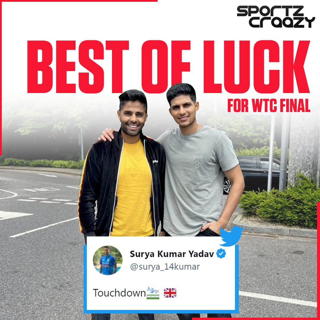 Surya Kumar Yadav and Shubman Gill have reached the UK for WTC Final.
📷: Suryakumar Yadav

#WTCFinal #wtcfinal2023 #INDvsAUS #Cricket #WTCFinal2023  #suryakumaryadav #ShubmanGill #Tournament #TeamIndiaJerseyDrop  #TestCricket #CricketNews #Sporttzcraazy #Followus