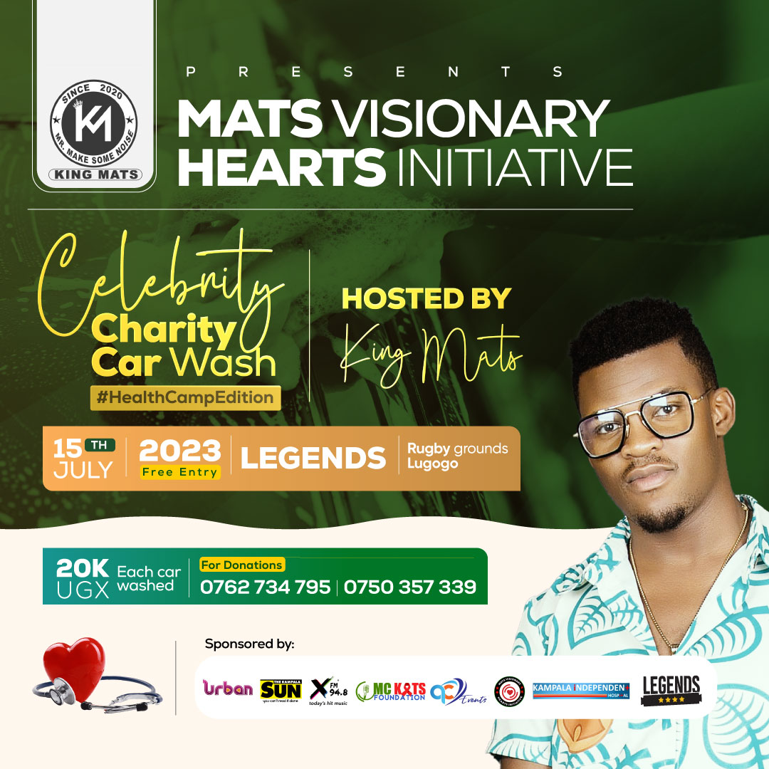 All donations collected will be taken to Jinja Regional Refferal Hospital(children's ward)  We are blessing the source of the nile this year....
#CelebrityCharityCarWash.
#HealthCampEdition.
#15thJuly2023