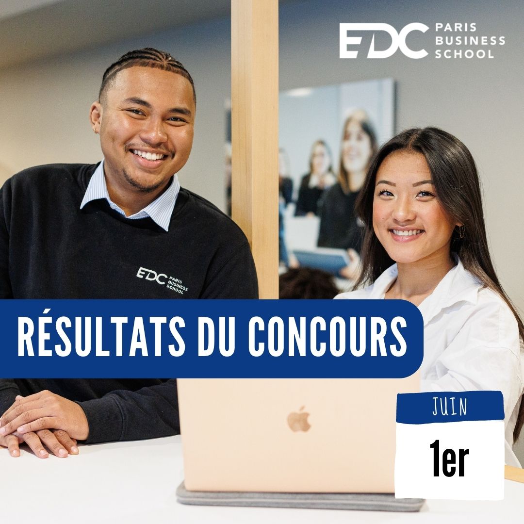 Ça y est, les résultats tombent à 19h ! 

Nous tenons à féliciter tous ceux et celles qui réussiront notre concours d’entrée. Nous avons hâte de pouvoir vous compter dans notre belle et grande famille EDC. ❤️

RDV le 9 juin à la Soirée des Admis ! 😉

#edcparis #concours