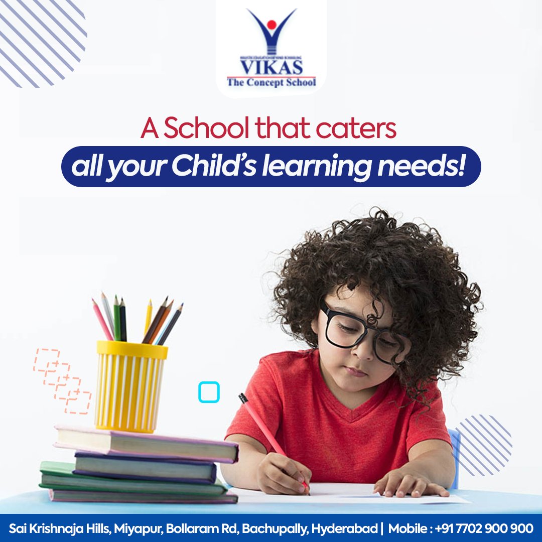 The beautiful thing about learning is, no one can take it away from you
We imbibe such a learning environment in your child

ENROLL NOW WITH US
#VikasTheConceptSchool #hyderabadschools #hyderabad #cbseschoolhyderabad #CBSESchool #internationalschool #internationalschoolhyderabad