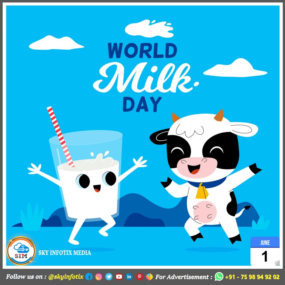 🐄 June 01 : World Milk Day  
❤️ @skyinfotix 
#skyinfotix #sim #salem #tamilnadu #India #salemdistrict #salemcity #salemtamilnadu #salemnews #people #days #worldmilkday #milk #milktea #milkchocolate #milkshake #milkyway #milkshakes #milkbooster #cow #food #diary #animals #foodie