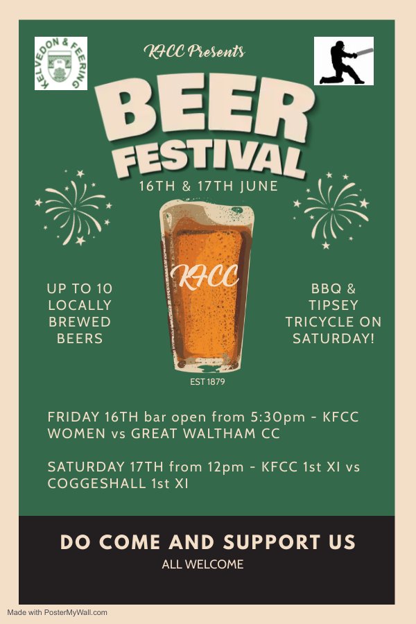 KFCC beer fest returns!
16th &amp; 17th June.