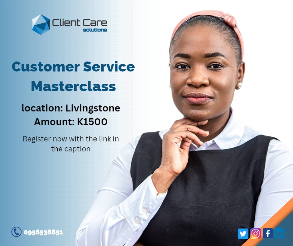 Clientcareltd's tweet photo. Our 5th Customer Service Masterclass is just around the corner, this is your chance to join a community of service professionals and learn the skills and strategies needed to deliver exceptional customer experiences.
use the link to register https://t.co/3T34CeFP0w https://t.co/Pz8TxAZzLG