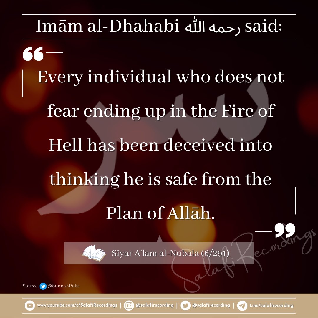 𝗗𝗼 𝗻𝗼𝘁 𝗯𝗲 𝗱𝗲𝗰𝗲𝗶𝘃𝗲𝗱…👇🏽

#Salafi #Salafirecording #Salaf #Muslim #Islam #Quran #Sunnah #Salafiyyah