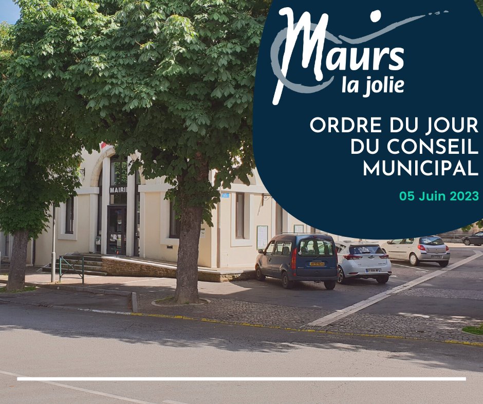Le prochain Conseil Municipal de #Maurs aura lieu le Lundi 5 Juin à 18h30 en salle le Veyre de la Mairie. Retrouvez l'ordre du jour :
📷bit.ly/ODJ0506