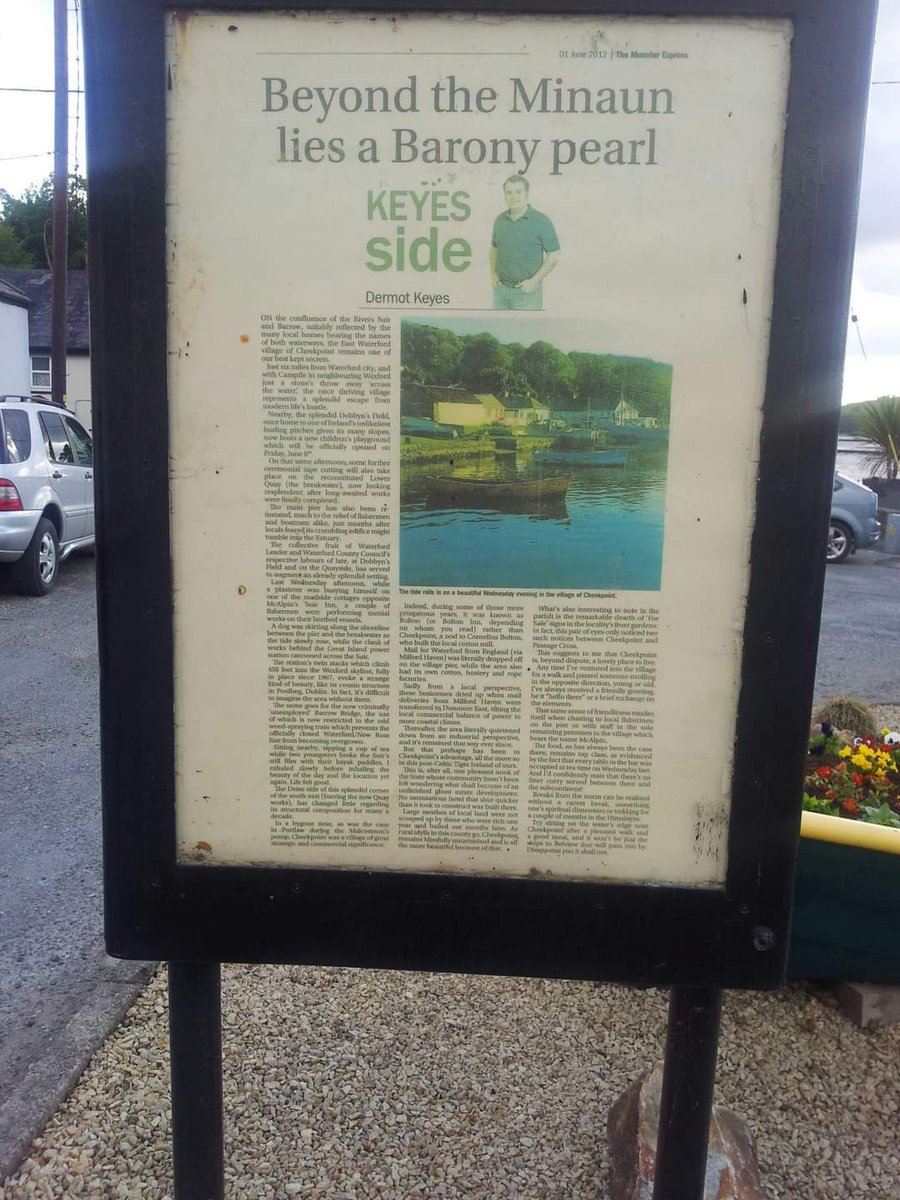 Ten years ago, to my great surprise while out on a ramble, I saw a column of mine on display in Cheekpoint!