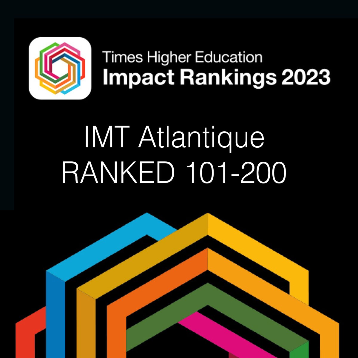 🌍 #IMTAtlantique est classée 101-200 parmi 1 591 établissements internationaux du @timeshighered Impact 2023 👏 Dans le TOP 100 mondial sur 7 #ODD et 1er Français 🇫🇷 ex æquo avec @umontpellier et @psl_univ 👉 bit.ly/3OREbTy #THEGlobalImpact @Lerouge_Christ