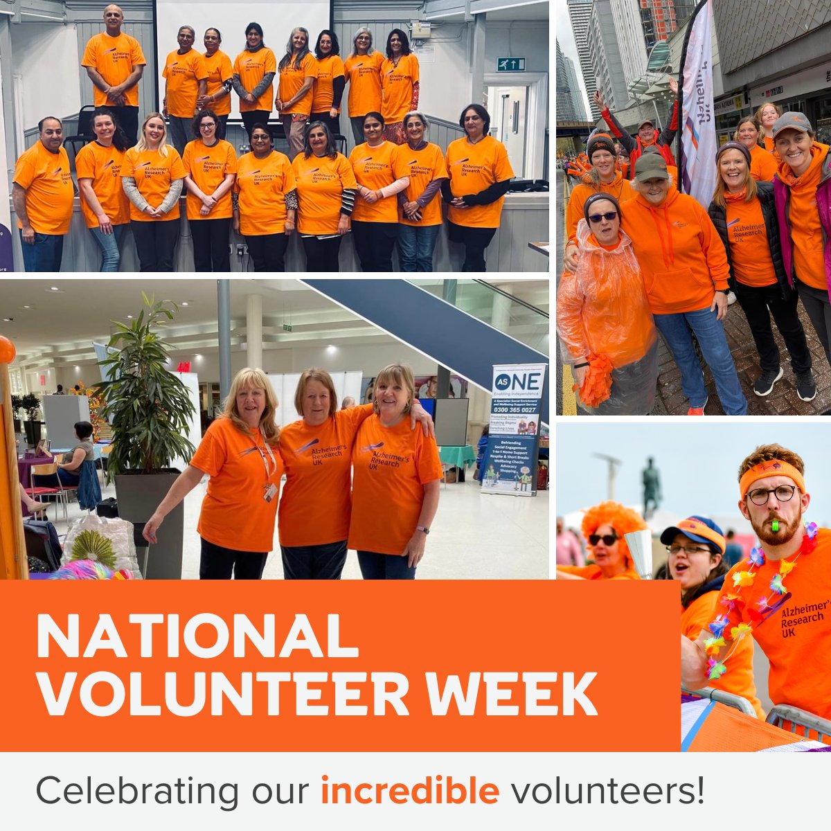 AlzResearchUK's tweet photo. On behalf of everyone at Alzheimer's Research UK we would like to thank and celebrate our incredible volunteers this #NationalVolunteersWeek! 🙌🏽 

To find out more about how you can get involved visit 👇 
https://t.co/I6Q8qAyucH https://t.co/YRyotKPCzl
