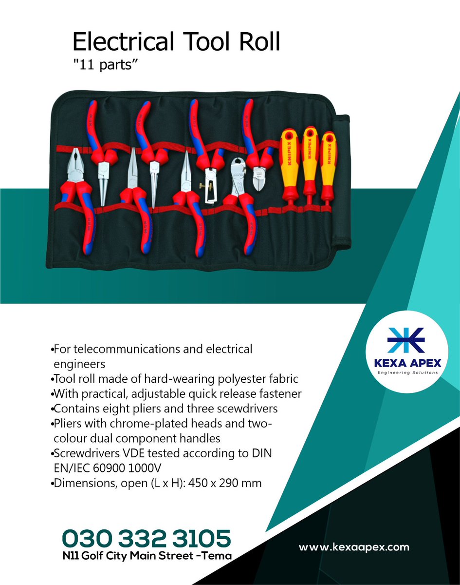 Electrical tool Wrap #knipex #electricaltools #handtools #kexaapex #ghana #electricalengineering  kexaapex.com