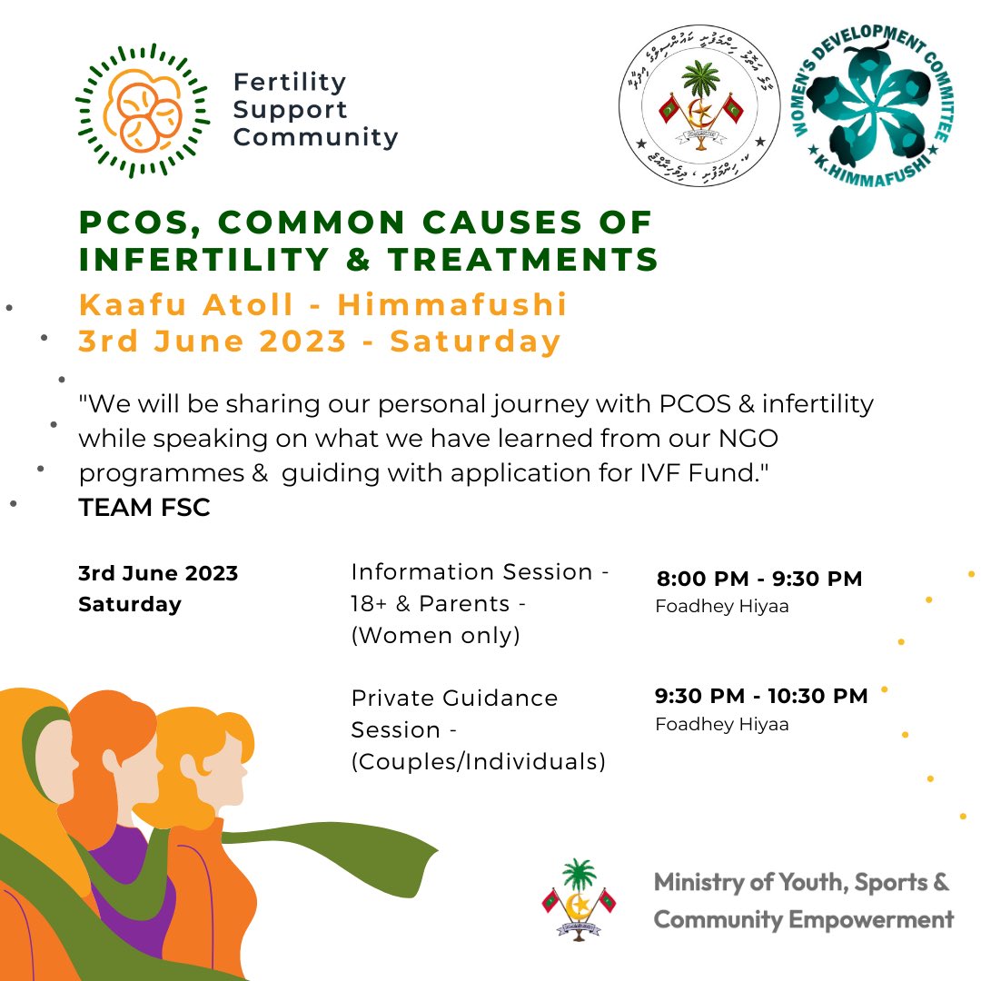 FS_Community_'s tweet photo. We will be in #Himmafushi this Saturday as part of our #Kaafu Atoll Advocacy Programme.
Help us spread the word!

#fertilityawareness #himmafushi  #commoncauses #pcos #malefactorinfertility #maldives #kaafuatoll #fertilitysupportcommunity #ngo #advocacy #ivffundmaldives https://t.co/FFy8iZmke4