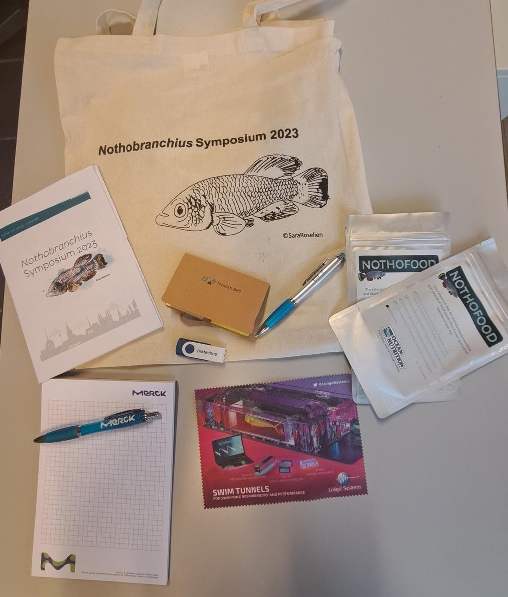 MoonsLab (@labmoons) on Twitter photo Ready to kick of the first day of #Notho23 with these amazing goodies!🤩 Special thanks to all sponsors @LoligoSystems <a href="/ViewpointBehav/">ViewPoint Behavior Technology</a> <a href="/NoldusIT/">Noldus IT</a> <a href="/biotechne/">Bio-Techne</a> <a href="/microbiotests/">Microbiotests</a> <a href="/VWR/">VWR, part of Avantor</a> <a href="/zeiss_micro/">ZEISS Microscopy</a> <a href="/TecniplastS/">TECNIPLAST Aquatic Solutions</a> <a href="/merckgroup/">Merck</a> <a href="/BionomousCH/">Bionomous</a>,
and <a href="/RoselienSara/">Sara Gilissen</a> for the gorgeous design! Ready to kick of the first day of #Notho23 with these amazing goodies!🤩 Special thanks to all sponsors @LoligoSystems <a href="/ViewpointBehav/">ViewPoint Behavior Technology</a> <a href="/NoldusIT/">Noldus IT</a> <a href="/biotechne/">Bio-Techne</a> <a href="/microbiotests/">Microbiotests</a> <a href="/VWR/">VWR, part of Avantor</a> <a href="/zeiss_micro/">ZEISS Microscopy</a> <a href="/TecniplastS/">TECNIPLAST Aquatic Solutions</a> <a href="/merckgroup/">Merck</a> <a href="/BionomousCH/">Bionomous</a>,
and <a href="/RoselienSara/">Sara Gilissen</a> for the gorgeous design!