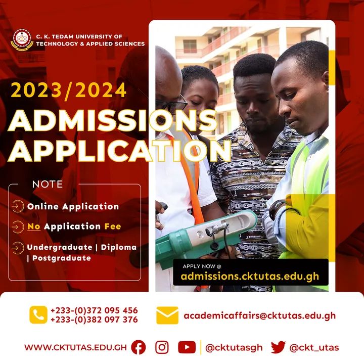 #HappyNewMonth
📢 𝐀𝐩𝐩𝐥𝐢𝐜𝐚𝐭𝐢𝐨𝐧𝐬 𝐍𝐨𝐰 𝐎𝐩𝐞𝐧! 🎓✨
Visit👉  admissions.cktutas.edu.gh to start your application today. 
Don't miss out! 🌟🔓 #AdmissionsOpen #ApplyNow