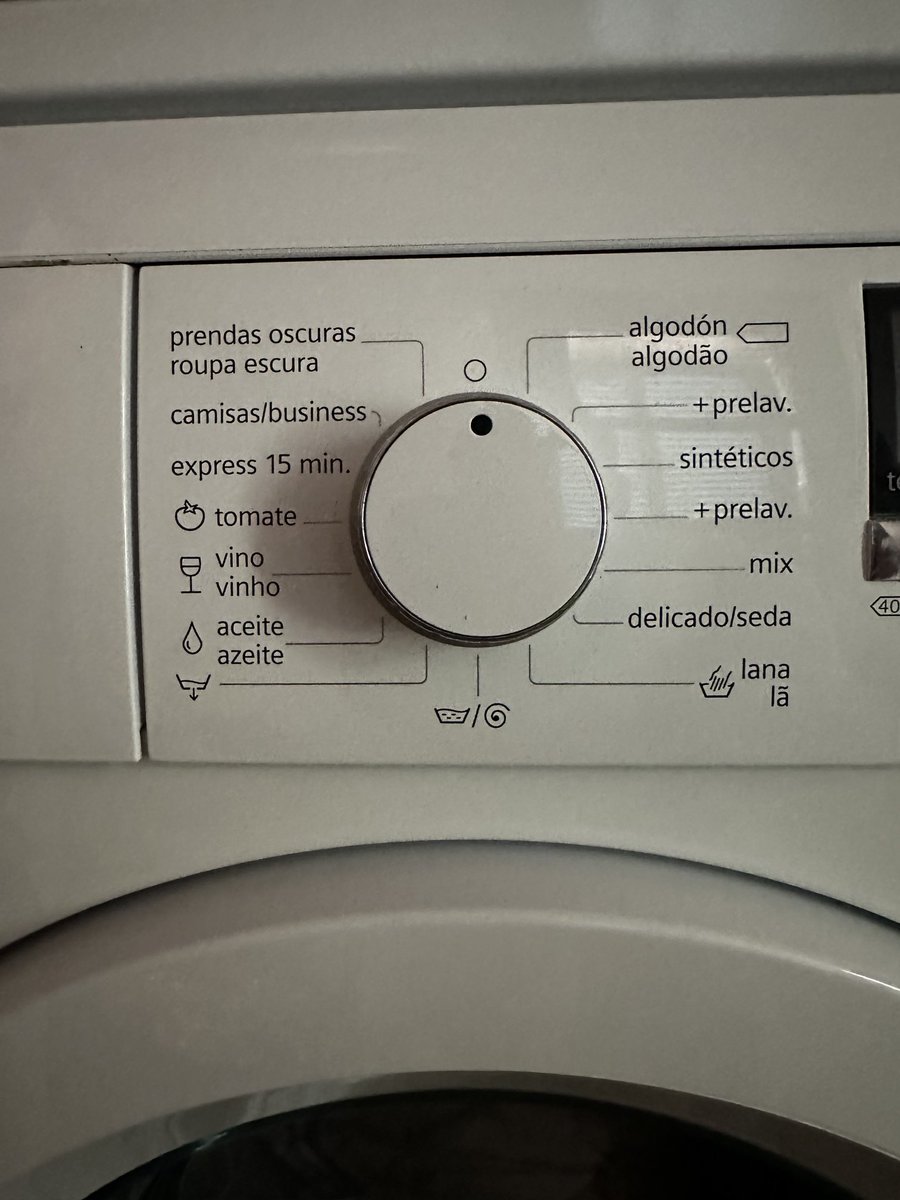 Very much enjoying that this Mediterranean washing machine has special settings for if you spill tomatoes, wine or olive oil on yourself