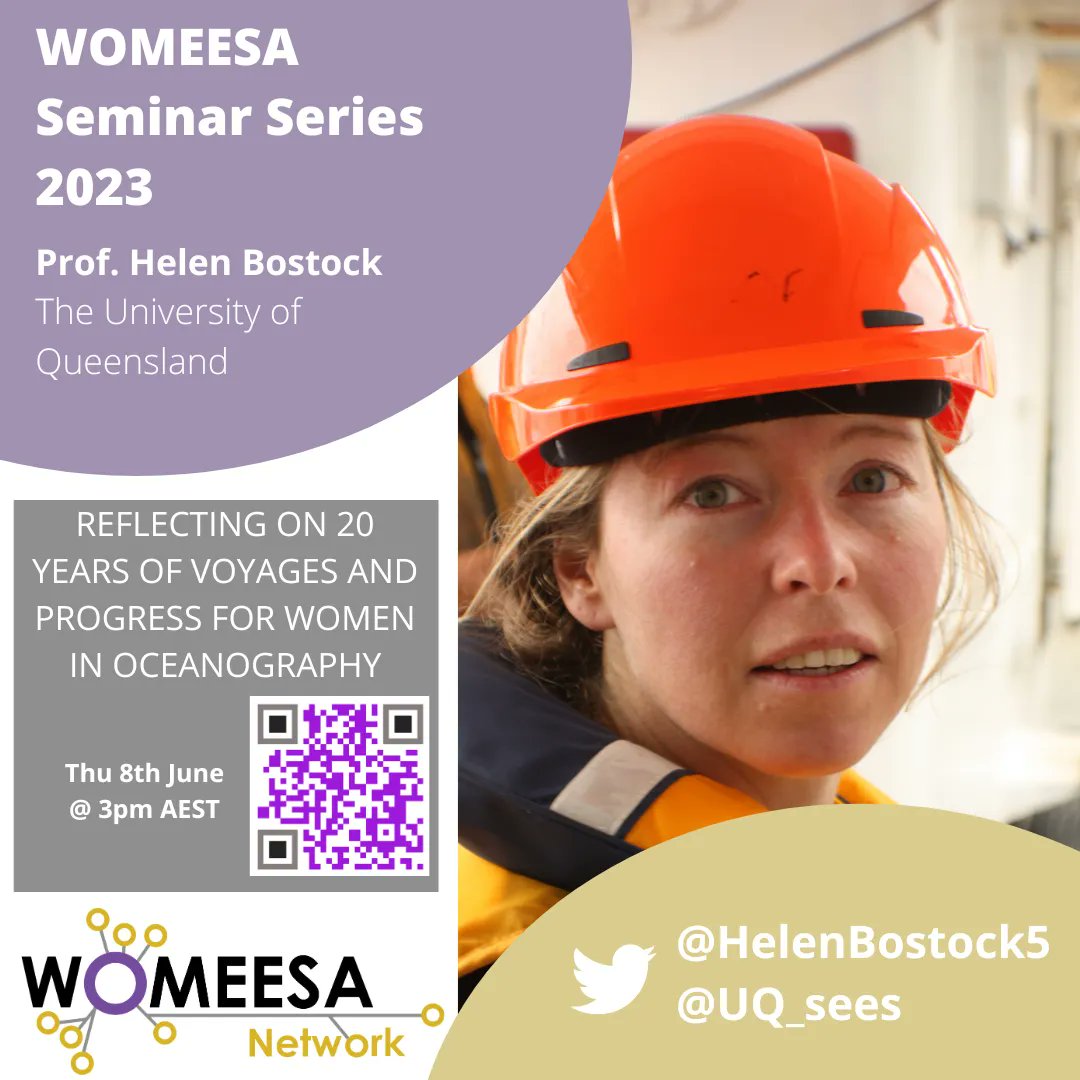 Women in Earth & Environmental Science Australasia (@womeesa) on Twitter photo For #WorldOceansDay hear from <a href="/HelenBostock5/">Dr Helen Bostock</a> marine geo & oceanographer at @UQ_sees. Her research in SW Pacific & Southern Ocean has focused on circulation and ocean-climate interactions 🌊
Register: buff.ly/42cggRM
Brisbane meet-up at UQ: buff.ly/3oFiBa3 For #WorldOceansDay hear from <a href="/HelenBostock5/">Dr Helen Bostock</a> marine geo & oceanographer at @UQ_sees. Her research in SW Pacific & Southern Ocean has focused on circulation and ocean-climate interactions 🌊
Register: buff.ly/42cggRM
Brisbane meet-up at UQ: buff.ly/3oFiBa3