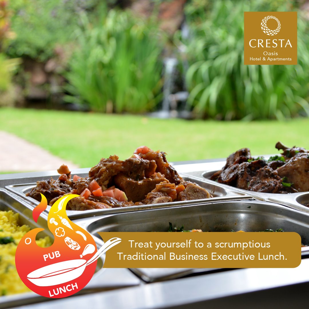 We serve delicious and hearty dishes that will satisfy your appetite and make you feel cozy, every Monday to Friday from 12.30 to 15.00hours.

Book your table now: App +263 771 306 442  Call +263 242 790861

#crestaoasis #africanroots #publunch  #whereonesmilestartsanother