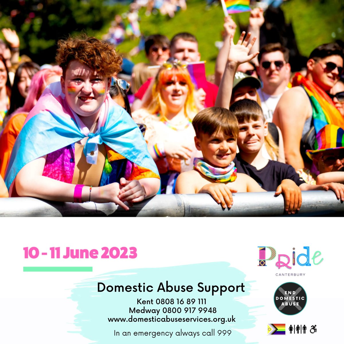 It's #PrideMonth 🏳‍🌈 Did you know that LGBTQ+ people can often have their sexuality &amp; gender identity used against them as a tactic of #DomesticAbuse? Find the #Kent #Medway services <a href="/pridecanterbury/">Pride Canterbury</a> on 10 + 11 June to chat about your relationship. domesticabuseservices.org.uk