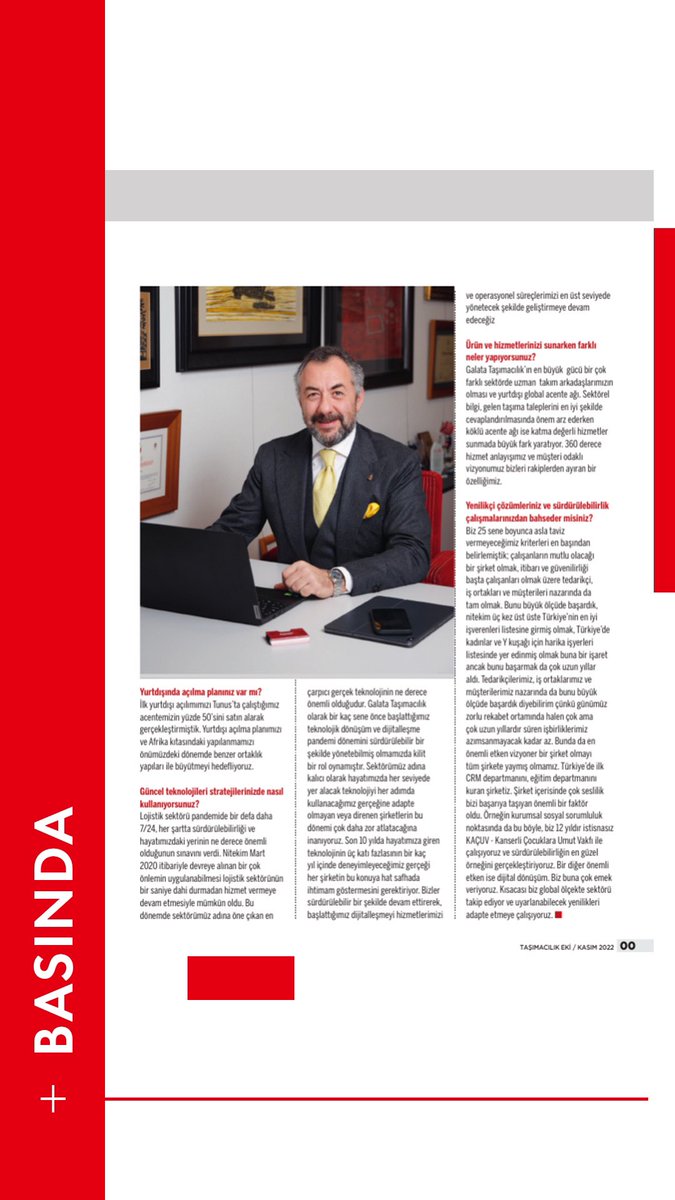 AlpiGalata's tweet photo. @CapitalDergisi Özel Röportaj - Kasım 2022 
@z_vittorio “2023’TE YENİ YATIRIMLARLA BÜYÜYECEĞİZ.” https://t.co/zY2xJ5VObx