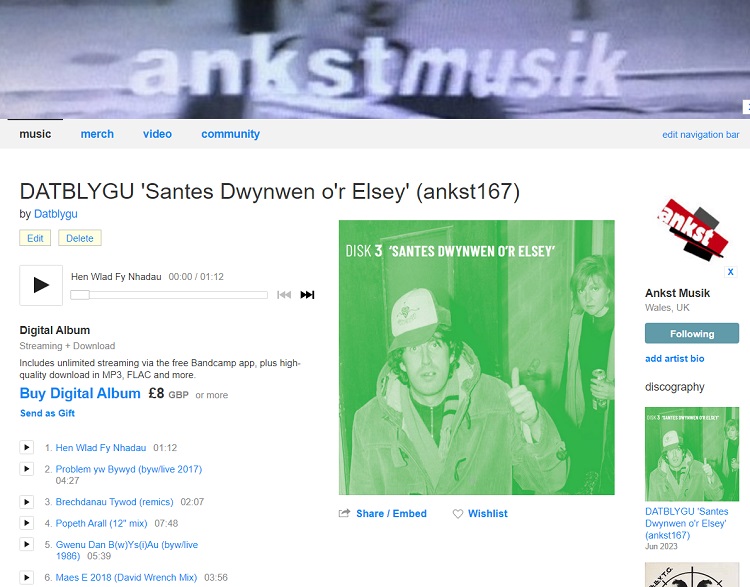 ankstmusik's tweet photo. Ar gael heddiw / Available from today
#Datblygu #Terfysgiaith
DATBLYGU-'Santes Dwynwen o'r Elsey' D/L ankst167
https://t.co/hQa6cTV2Yh
@patblygu @adamwalton @therealrhysmwyn @ambobdim @welshmusicpod @huwstephens @georgiaruth @Y_Selar @FideosCerddorol @CerddLLGC @yrawrgymraeg https://t.co/WJWjR0O0Kv