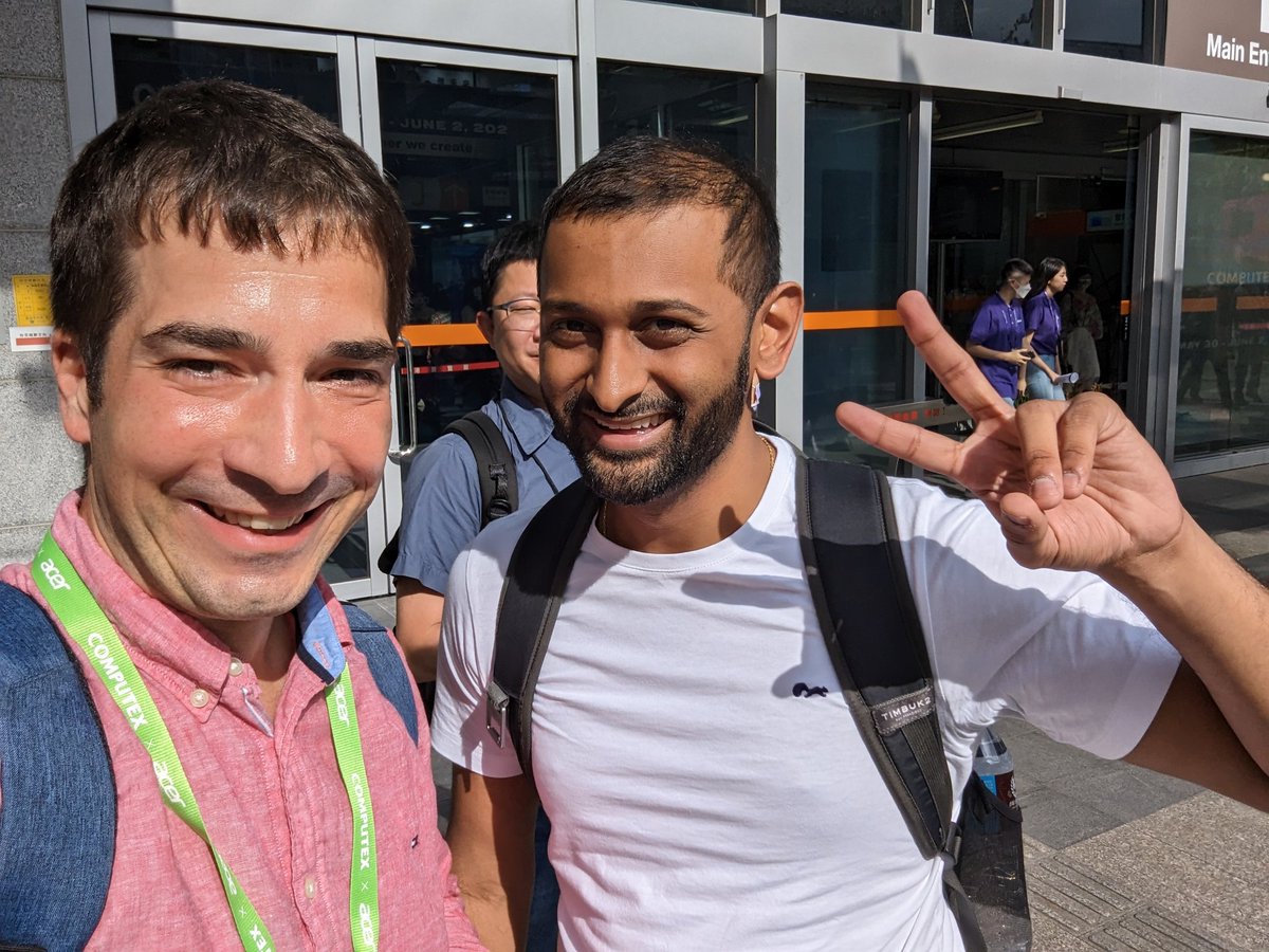 FlorianWoh's tweet photo. Computex was great and run into @dylan522p on his way to the next,
 next meeting

#computex23 https://t.co/POVFEhQD0e