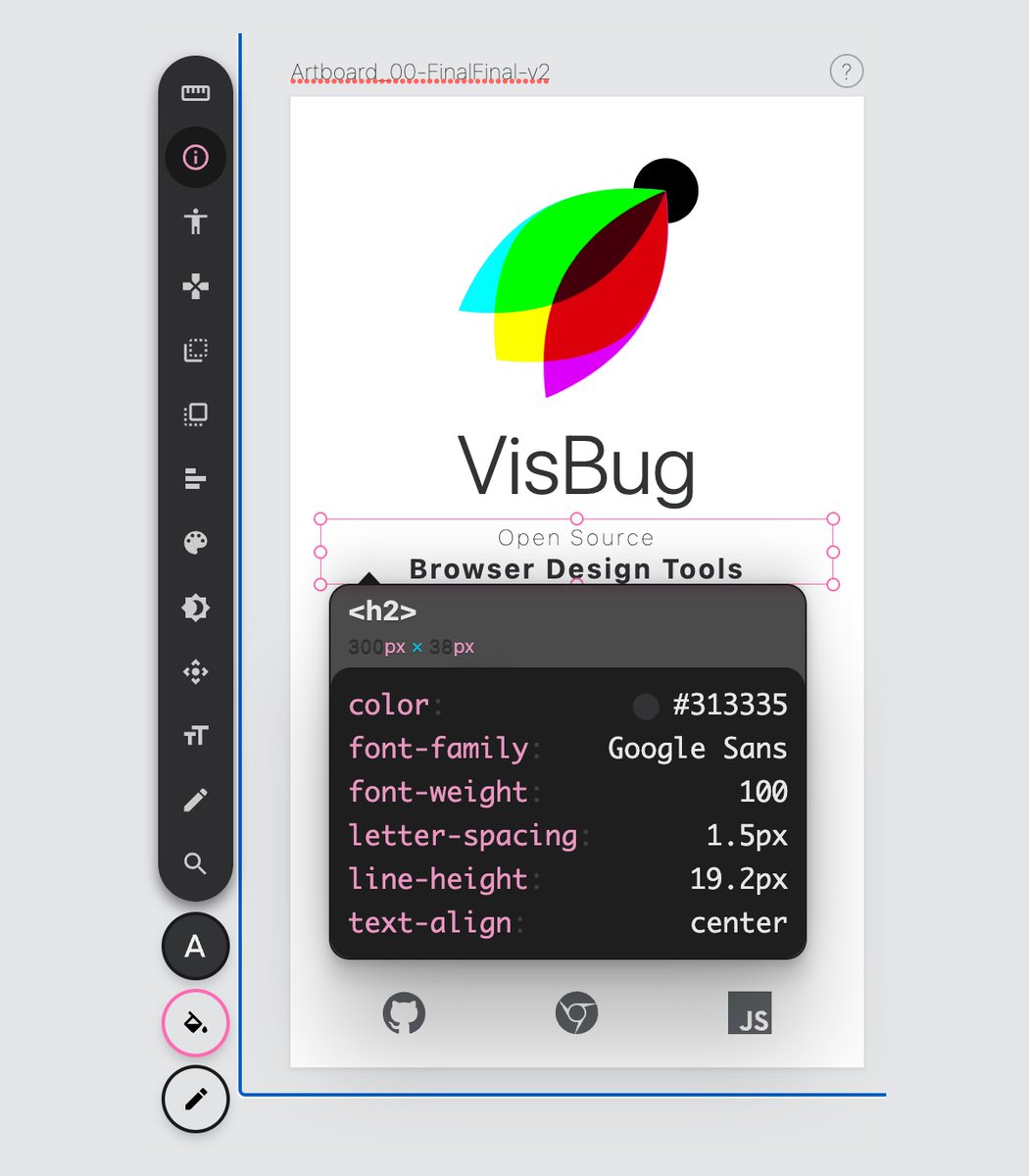 midudev's tweet photo. ¡La mejor extensión de Chrome para Programadores Web!

VisBug te ofrece:
- Ver estilos y distancias sin abrir las DevTools
- Comprueba accesibilidad y colores
- Redimensiona y posiciona elementos
- Cambia textos e imágenes

➡️ https://t.co/nVdC8kLAB3 https://t.co/CRE3tA7IQZ