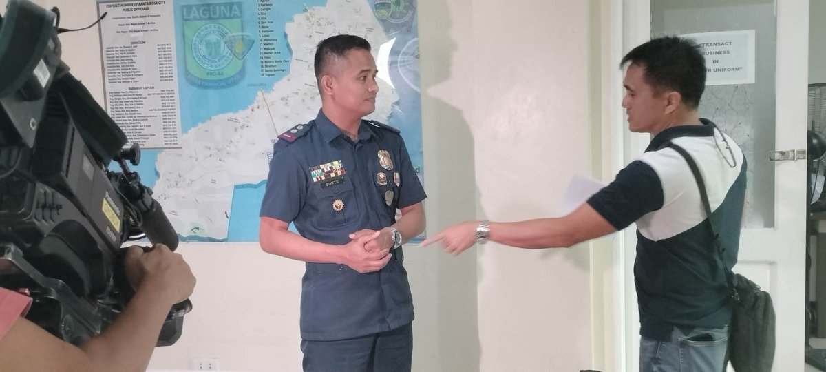 On June 1, 2023 at about 2:20 PM, PLTCOL DWIGHT F FONTE JR, Officer-in-Charge, was interviewed by Mr. Jun Veneracion of GMA News regarding a Kidnapping of Foreign National, held at Santa Rosa City Police Station, located at Brgy. Tagapo, City of Santa Rosa, Laguna.