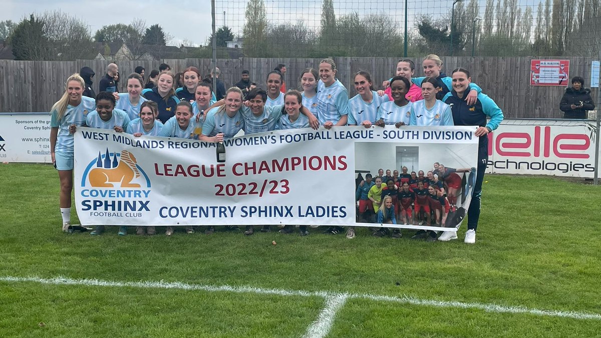 _craighadley's tweet photo. Today's news doesn't mean there isn't women's football in #Coventry. 

@CovSphinxLadies: WMRFL Division 1 South Champs
Location: Sphinx Drive (CV3 1WA)

@CovCityGirls_FC: Play in WMRFL Division 1 North
Location: President Kennedy School (CV6 4GL) https://t.co/sD1nb1vmBM