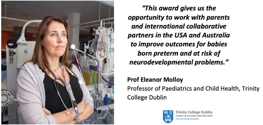 Congratulations to Prof Eleanor Molloy, a worthy winner in the SFI @scienceirel Frontiers for the Future programme. Read more here: tcd.ie/medicine/resea… #ThisIsTrinityMed 
#Preterminfant #sepsis #braininjuryprevention #ThisIsTrinityMed #NBCI #TCDPaediatrics #MolloyLab