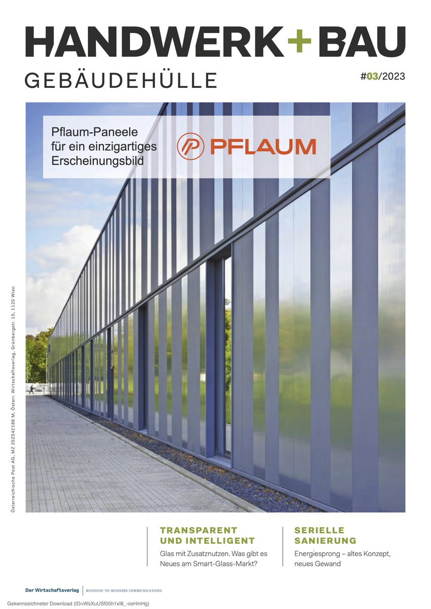 Selbsttönende elektrochrome Gläser, serielle #Sanierung, Glas, das als Datenträger genutzt wird oder textile #Fassadenelemente, die Regenwasser aufnehmen und in Hitzeperioden abgeben. epaper.wirtschaftsverlag.at