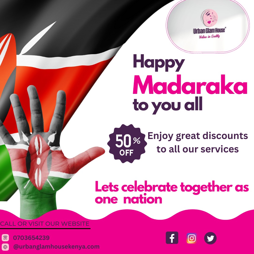 The Nation is celebrating Madaraka day but here @urbanglamhouse_ke  we celebrate you,our clients 🤗.
Thank you for your support and business.We wish you the very best.

#madarakaday  #KenyaMadarakaDay #Kenyaat62 #independencedayke  #madarakaday2023 #proudkenyan #freedomday