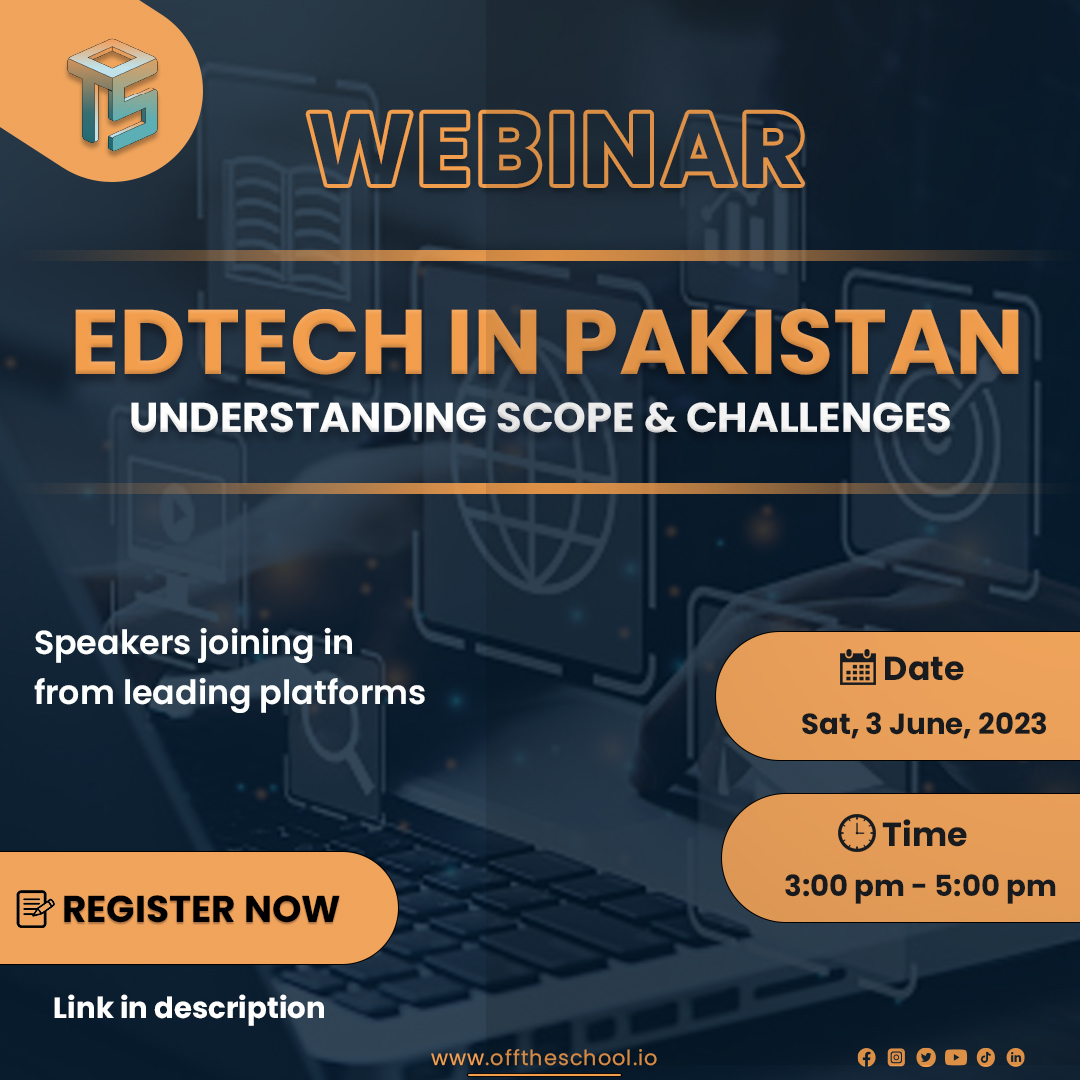 offtheschool's tweet image. Join Webinar: Future of EdTech in Pakistan

Register here: forms.gle/Q8iheEsCP6AiRM…

#EdTechPakistan #FutureOfEdTech #OnlineLearning #Webinar #DigitalLearning #TechForEducation #PoweringEducation #EducationEquality #PakistanEducation #offtheschool