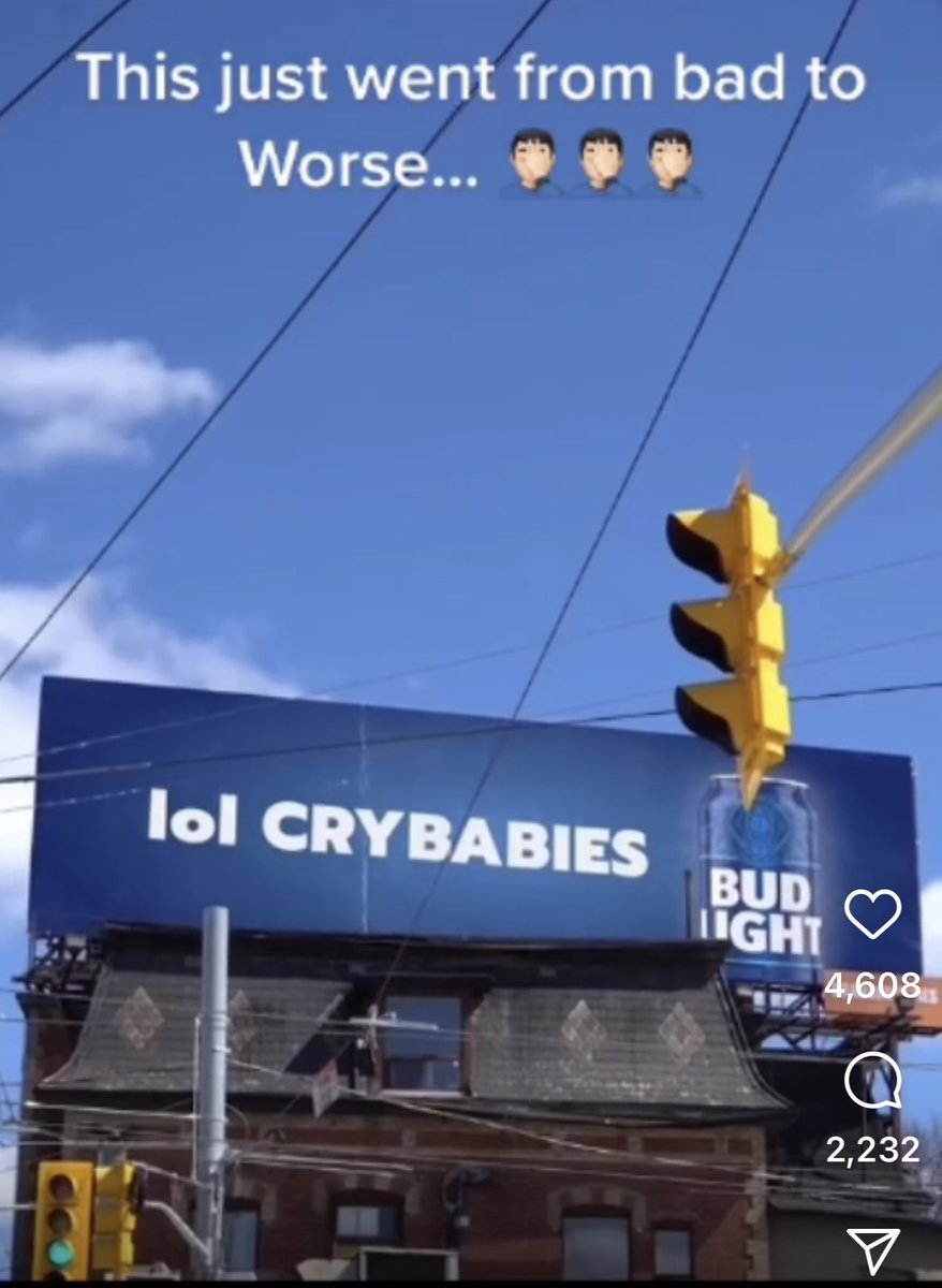 Global corporations are at war with Americans Budweiser is putting up billboards calling us “Crybabies” DHS, DOD (for profit agencies) is working with the UN to flood our borders with illegal migrants. Disney is putting men with mustaches in dresses to encourage children to…