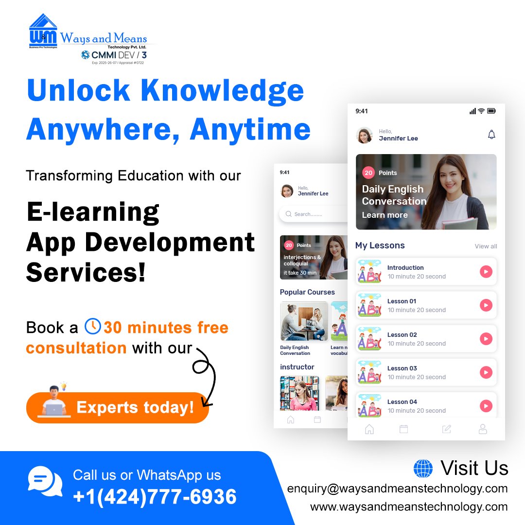 WMTechnology's tweet image. 🌟 Exciting News! 🚀 Discover the Future of Education with Ways and Means Technology's Elearning Development Services! 🎓✨ Engage learners with interactive mobile apps that enhance the learning experience. Visit: waysandmeanstechnology.com/Trending-Softw… #ElearningDevelopment #EdTech