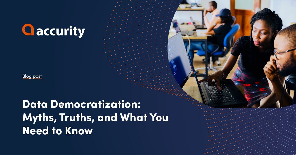 🆕 BLOG: Accurity busts myths and reveals the truth behind #datademocratization, one component of the new decentralized approach to #datamanagement known as #datamesh. Separate fact from fiction and discover what you need to know in our latest blog post 🔗 bit.ly/3MRqUI2
