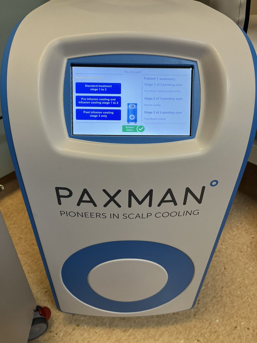 Deborah12Pax's tweet image. Training in Torbay following commissioning of new PSCS. Great display in the scalp cooling room it’s very motivating for patients.
#scalpcooling great to see the summit white papers on display too.